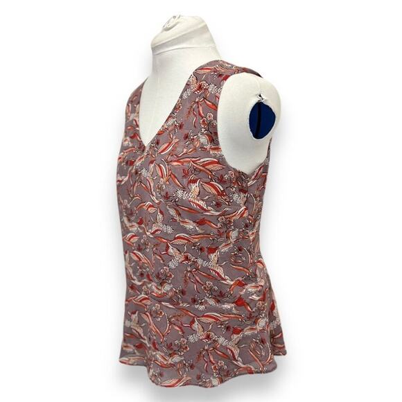 Cabi Womens Floral Sleeveless V-Neck Top M Polyester Red & Gray - Picture 2 of 9